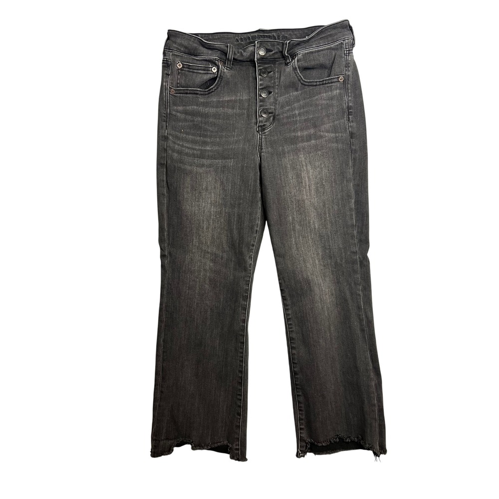 American Eagle Outfitters Black Wash High-Rise Wide Leg Jeans